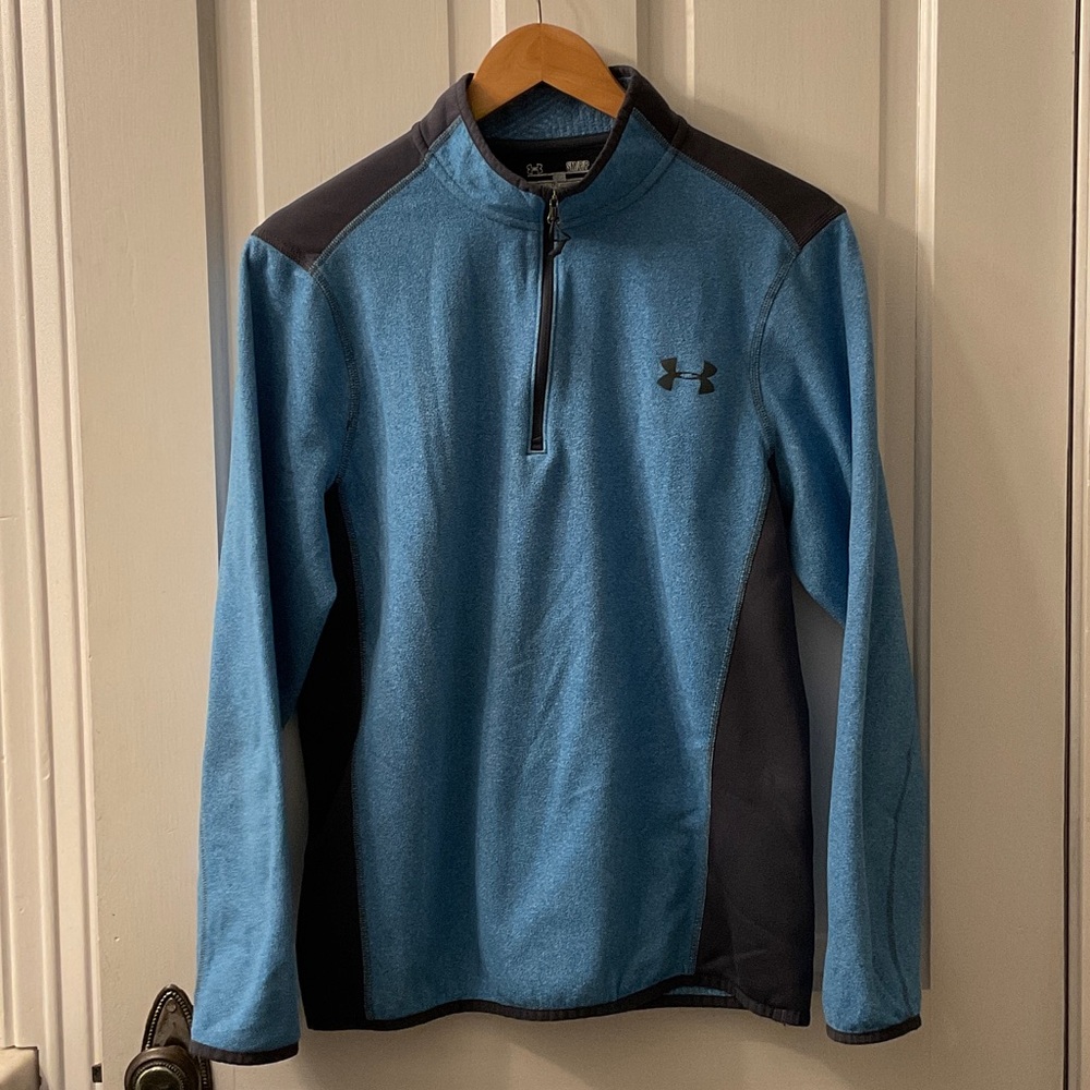 Under Armour Blue and Gray Long Sleeve 1/4 zip pullover